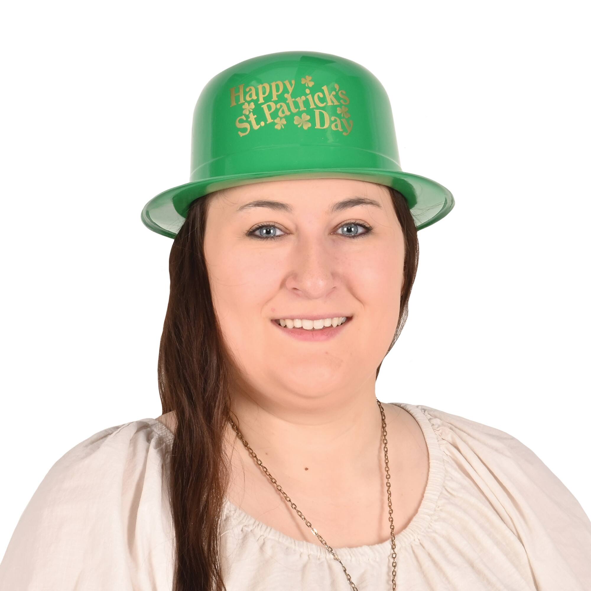 Beistle Green St Patrick's Plastic Derby Hats, 6ct.